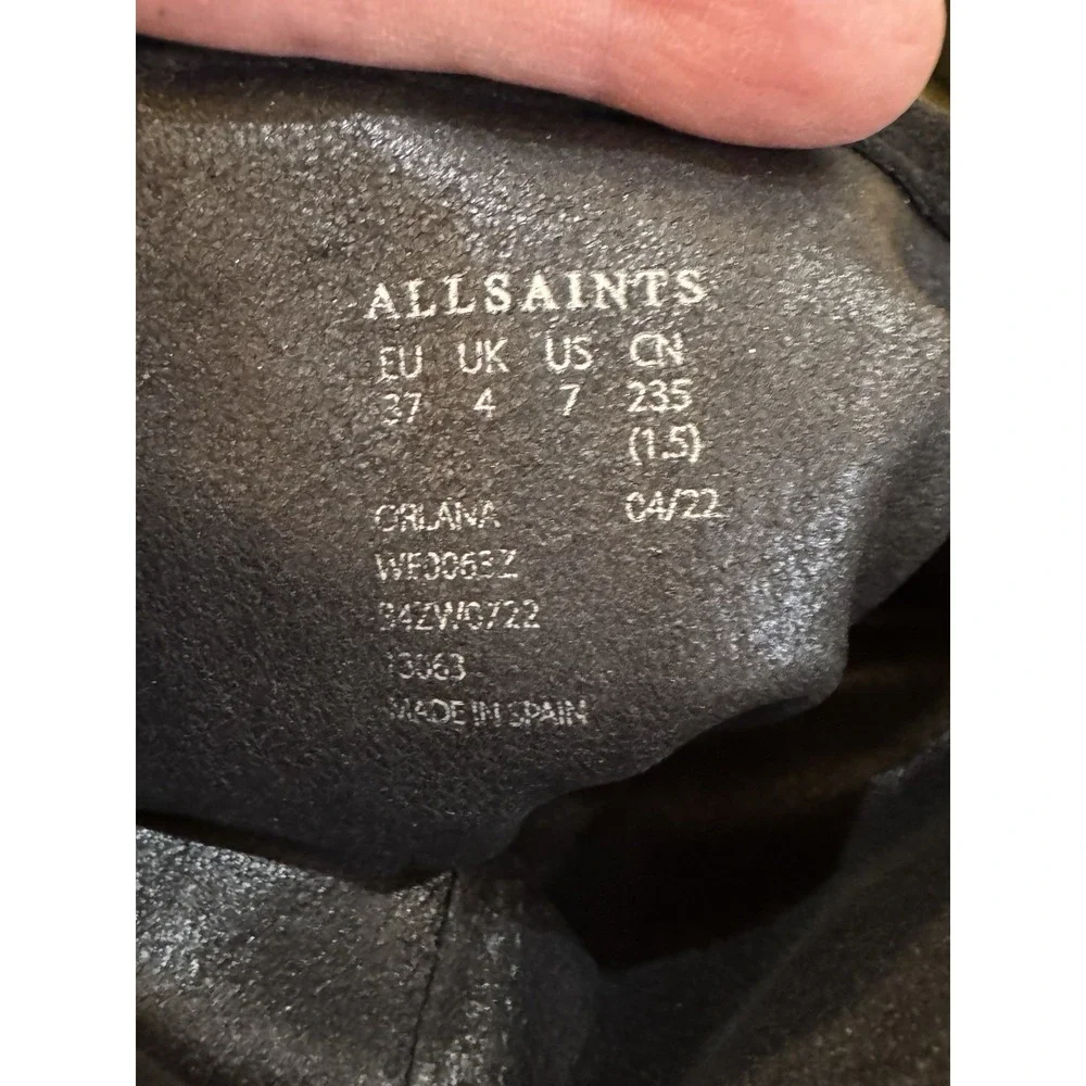 AllSaints Orlana Pointed‎ Toe Boot in Black Suede Women's Size 7 New Without Box